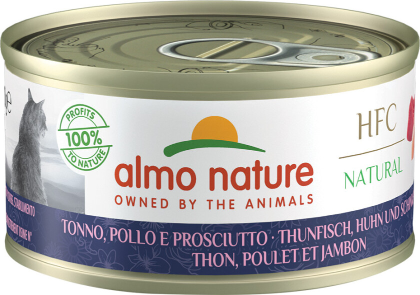 Almo Nature HFC Natural 6 x 70 g - Tunfisk, Kylling og skinke