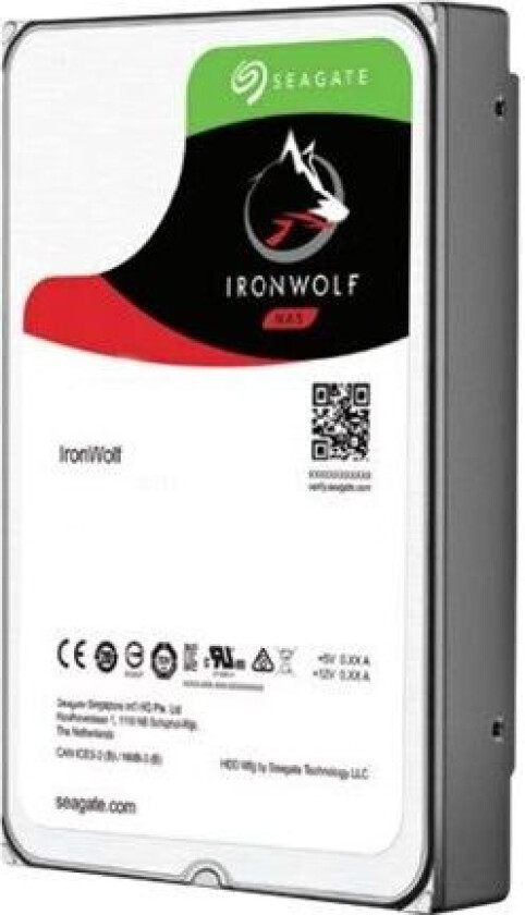IronWolf ST10000VN000 - Harddisk - 10 TB - intern - 3.5 - SATA 6Gb/s - 7200 rpm - buffer: 256 MB - med 3-års  Rescue Data Recovery