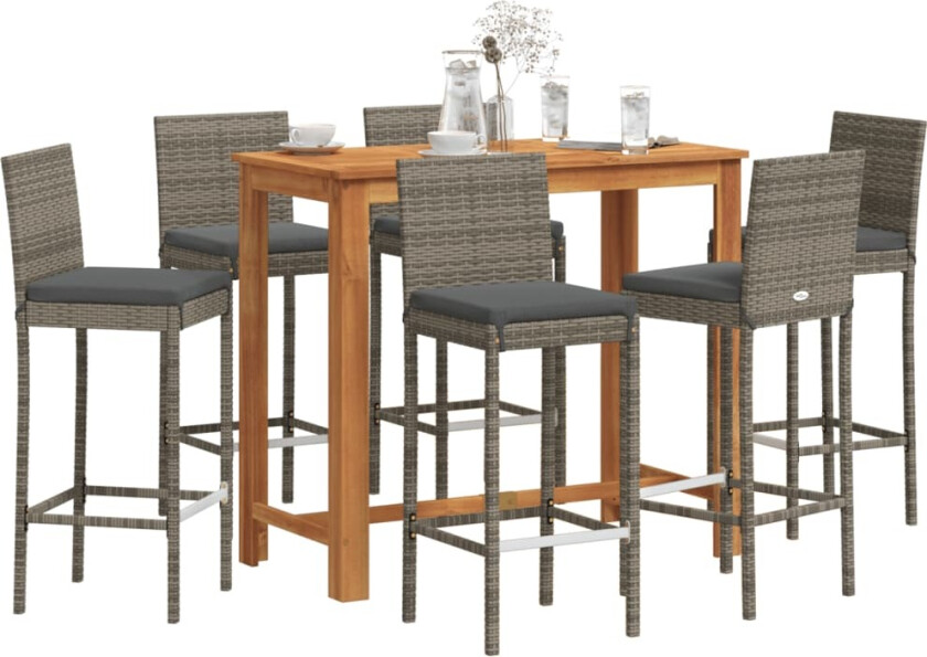 Hagebarsett 7 deler grå heltre akasie og polyrotting