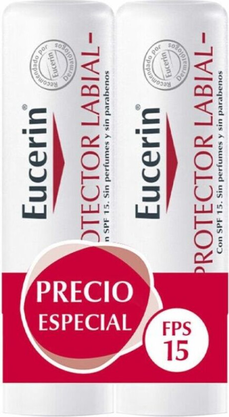 Leppepomade Eucerin Protector Labial Lote 2 enheter Spf 15 Pack 4,8 g