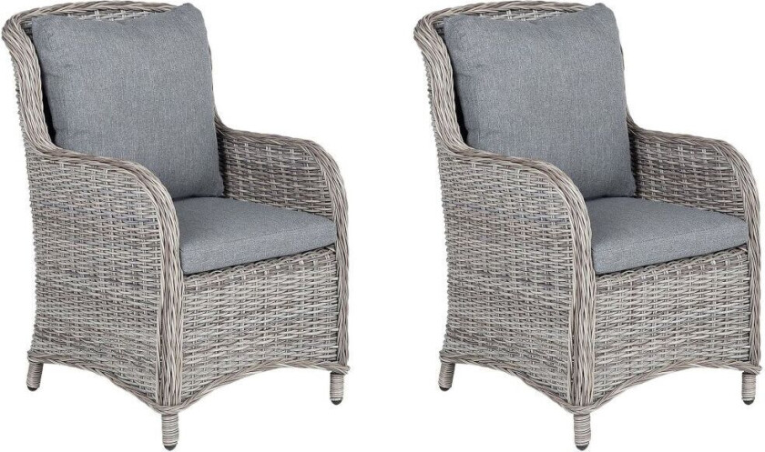 Sett med 2 Hagestoler Grå Lyst Akasietre Foldbar Utendørs Terrasse