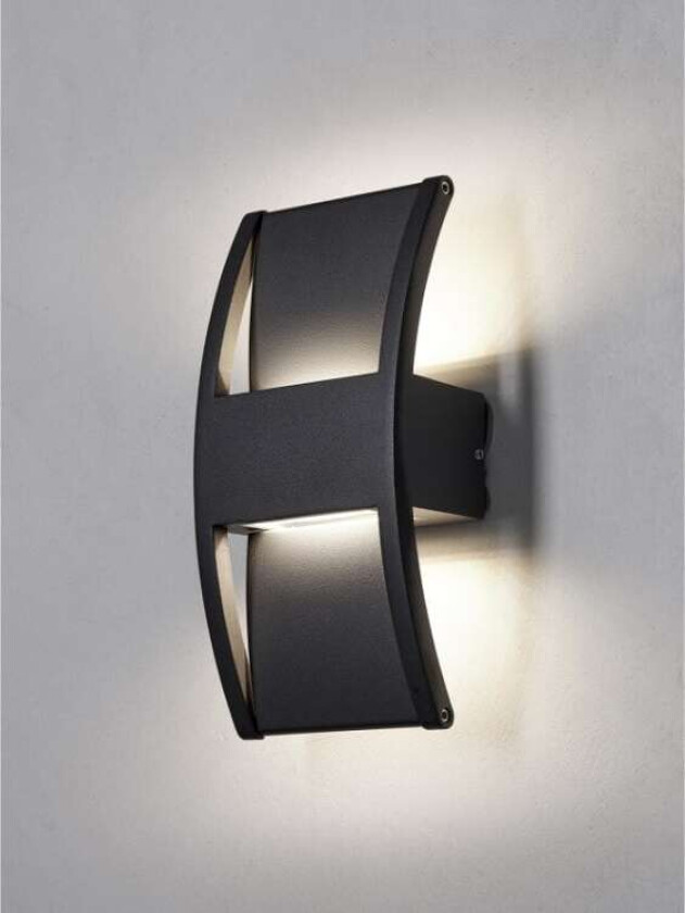 Vegglampe LÄRK utendørs, sort, up/downlight