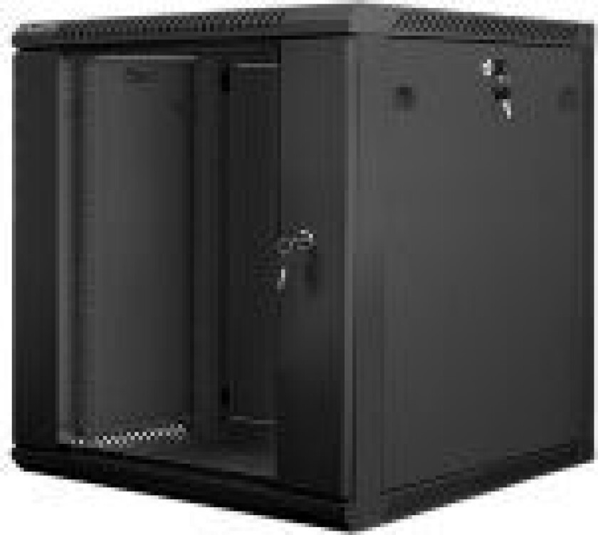 - Rack skap - veggmonterbar - svart, RAL 9004 - 12U - 19