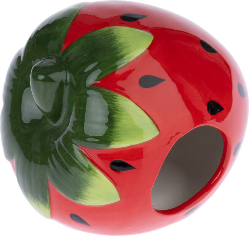 Keramikkhus Jordbær for hamstere og mus - L 15 x B 15 x H 10 cm