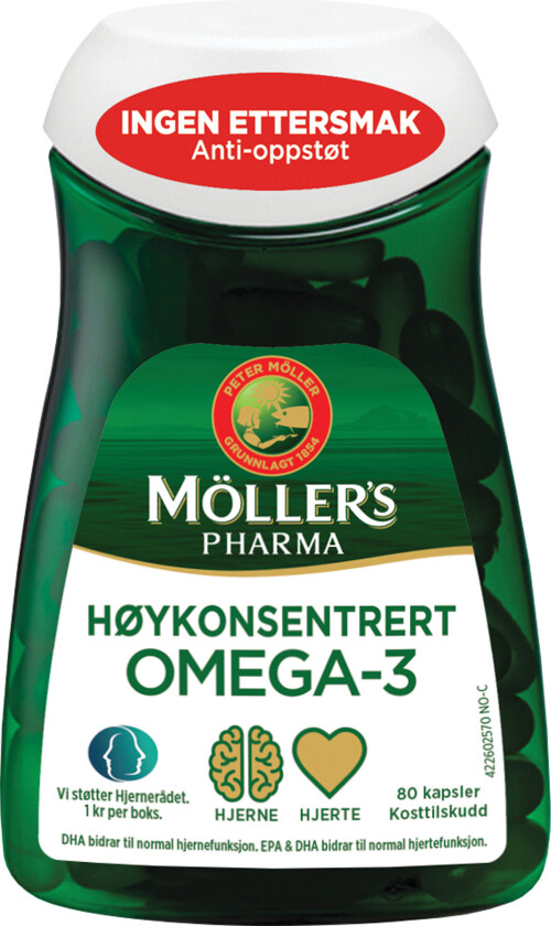 Høykonsentrert Omega-3, 80 kapsler