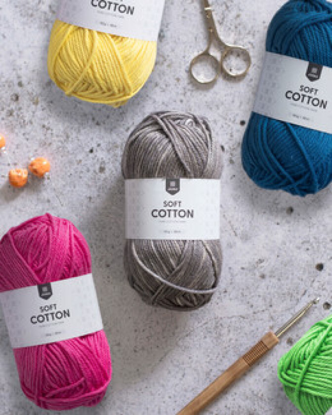 Â Järbo Soft Cotton Garn 8880 Turkis/Brun Print