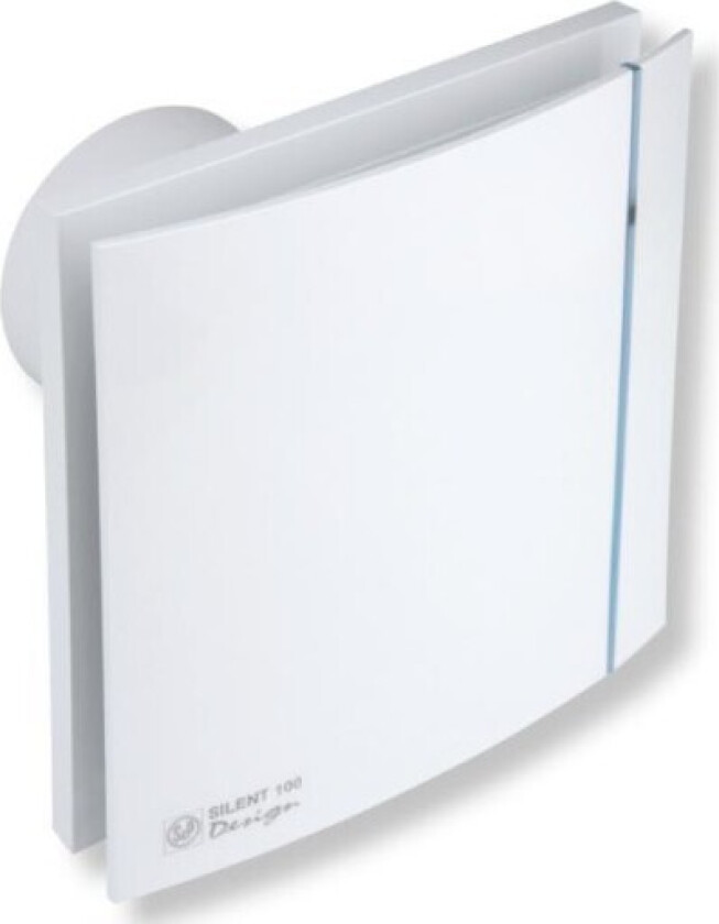 Silent 100 Design CRZ baderomsvifte, timer, Ø100 mm, hvit