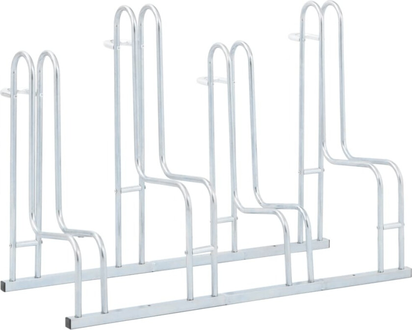 Bilde av Sykkelstativ for 4 sykler gulv frittstående galvanisert stål