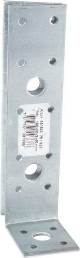 451543 Vinkelbeslag V21, 160 x 50 x 40 x 3 mm, CE