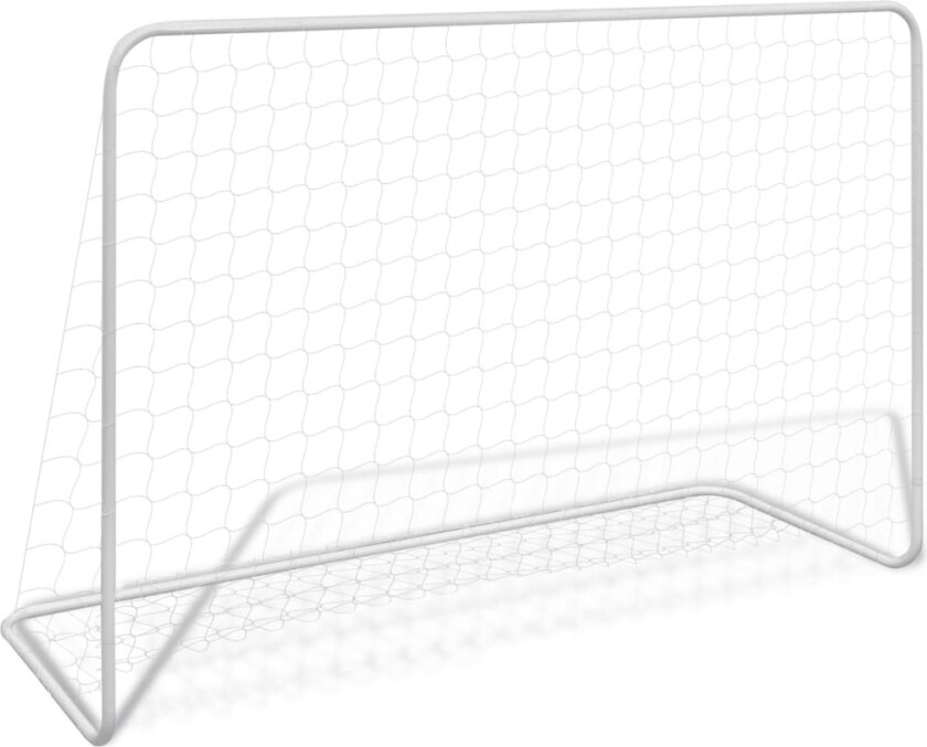 Fotballmål med nett 182x61x122 cm stål hvit