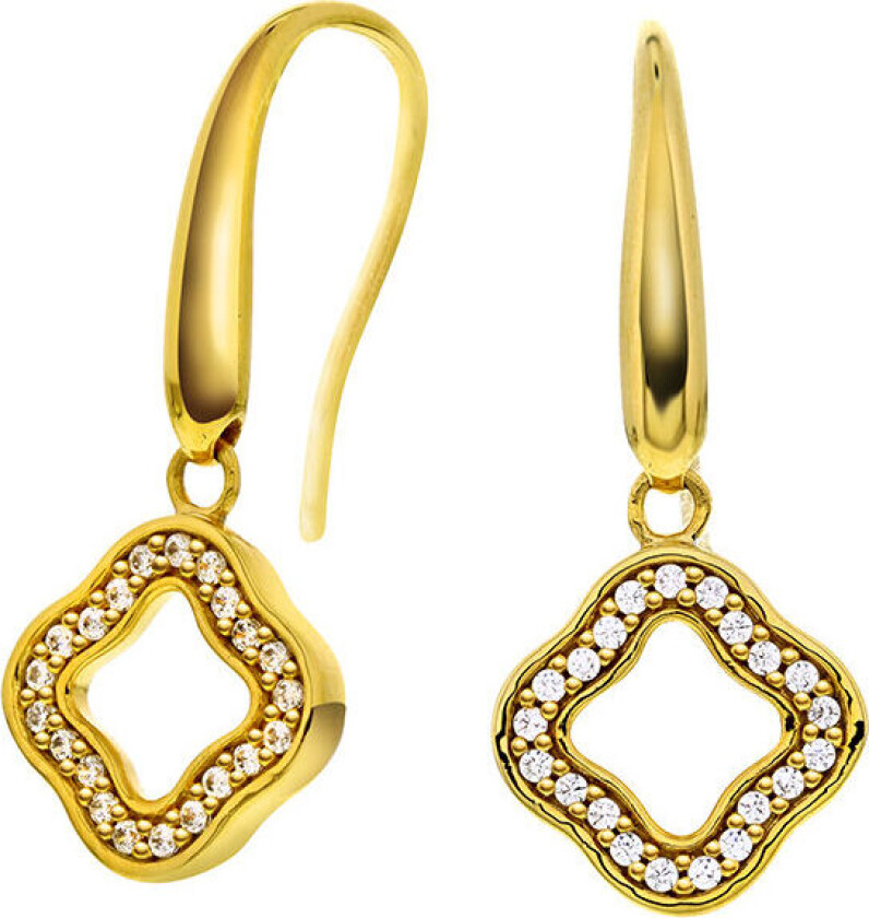 , Øredobber i 925 forgylt sølv med zirkonia