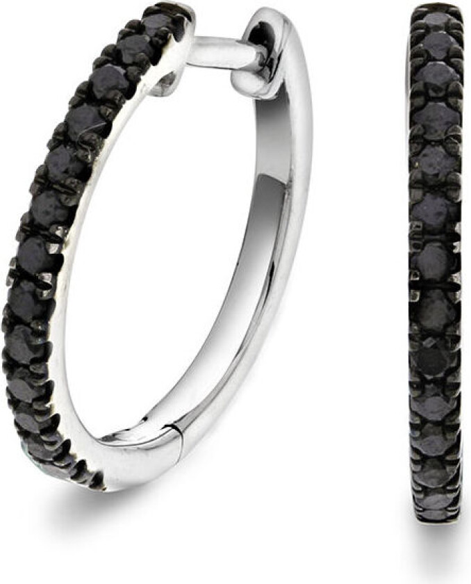 Bilde av Clara, Øreringer i 375 hvitt gull med sorte diamanter 0,25 ct