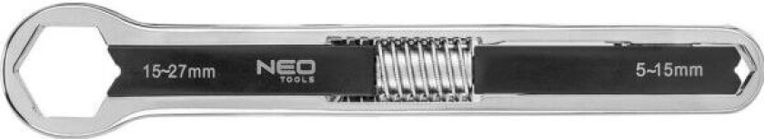 Neo justerbar ringnøkkel (justerbar ringnøkkel, dobbel ende 5-27 mm)
