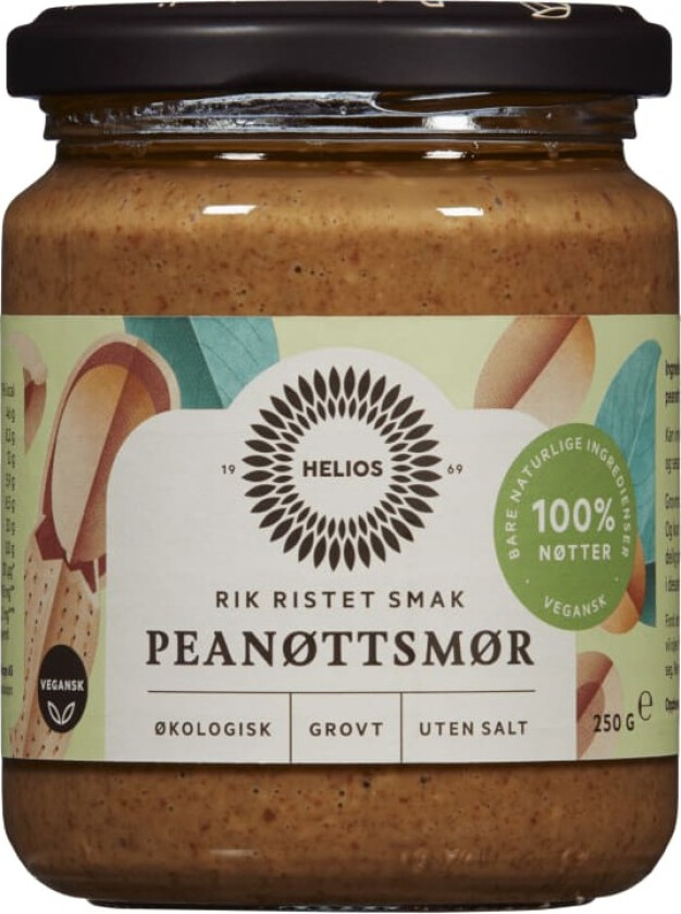 Peanøttsmør Grovt u/Salt Økologisk 250g