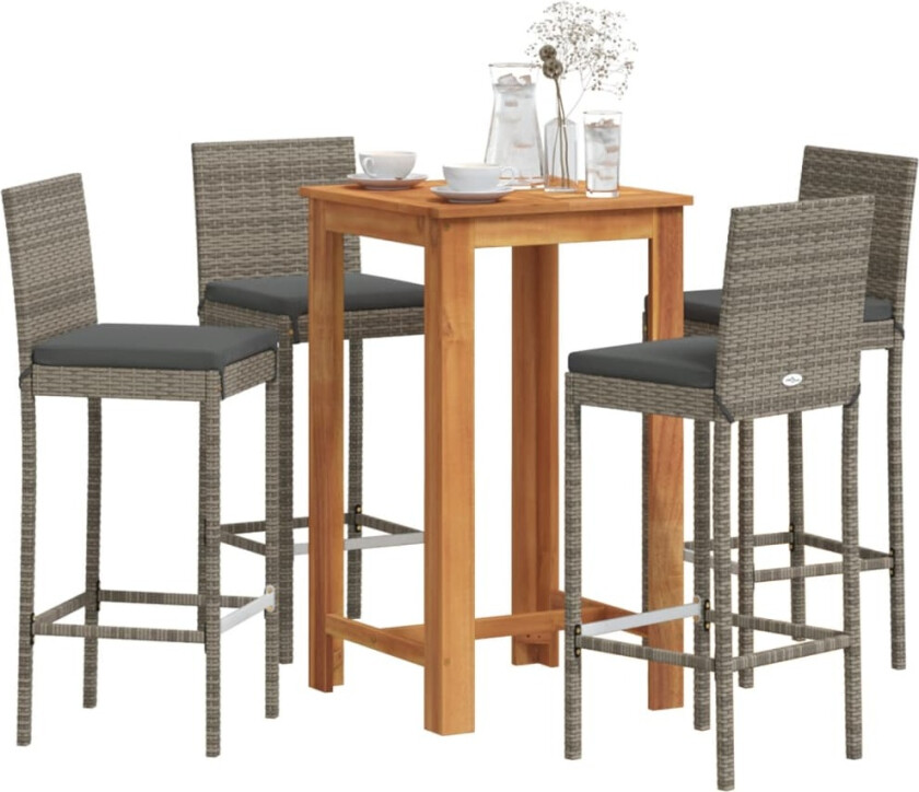 Hagebarsett 5 deler grå heltre akasie og polyrotting