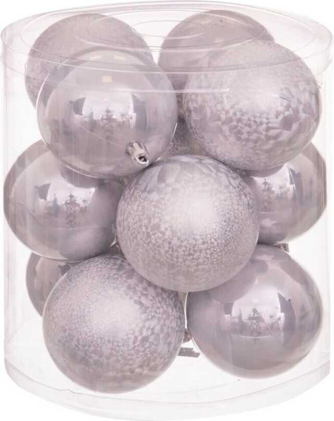 Juletrekuler Sølvfarget plast 8 x 8 x 8 cm (12 tall)