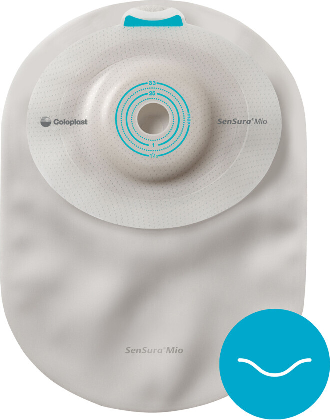 Coloplast SenSura Mio Convex Ligth 1-delt lukket pose, 165260, Kleberkobling, hullstørrelse 15-33 mm, maxi10 stk