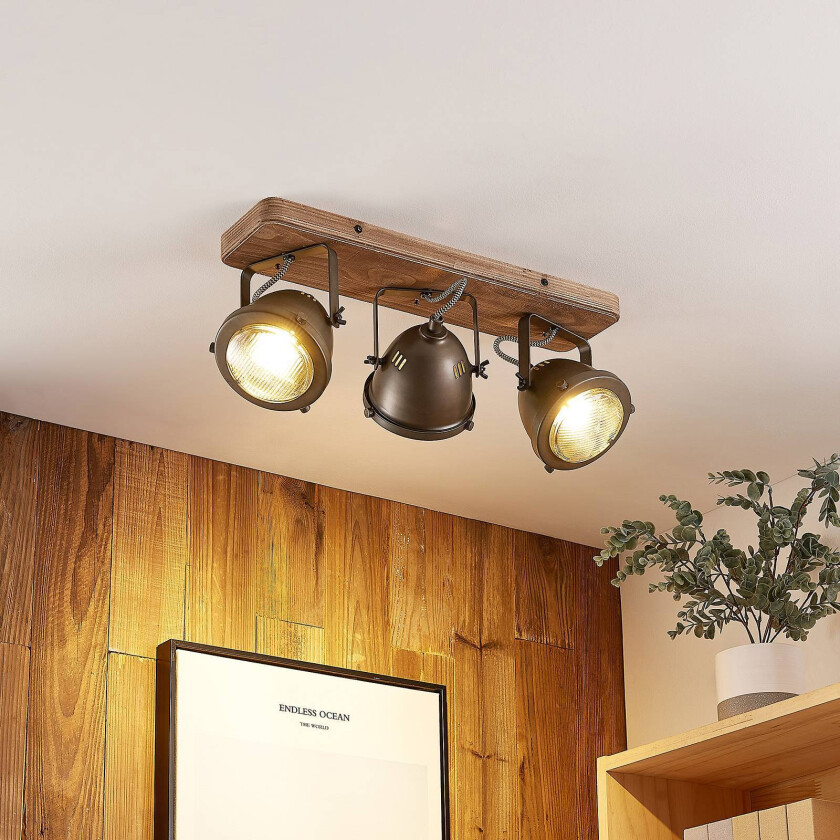 Farovi takspot, svart, 3 lyskilder