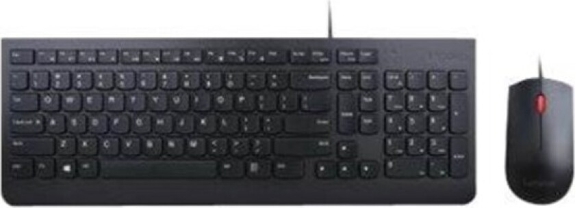 Essential Wired Combo - keyboard and mouse set - English - Belgium - Tastatur - Belgisk engelsk - Svart