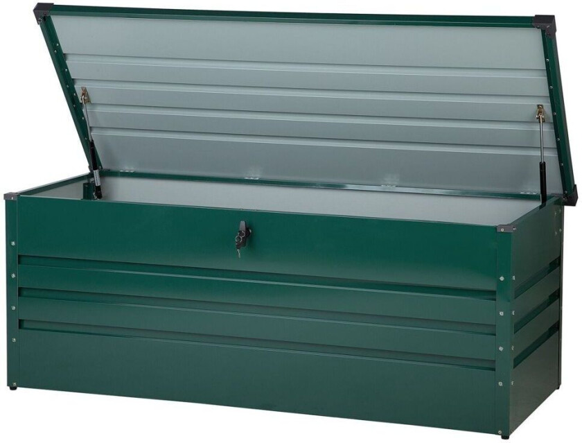 Utendørs oppbevaringsboks Grønn Galvanisert stål 600 L Industriell stil Moderne Putekasse Hage Terrasse