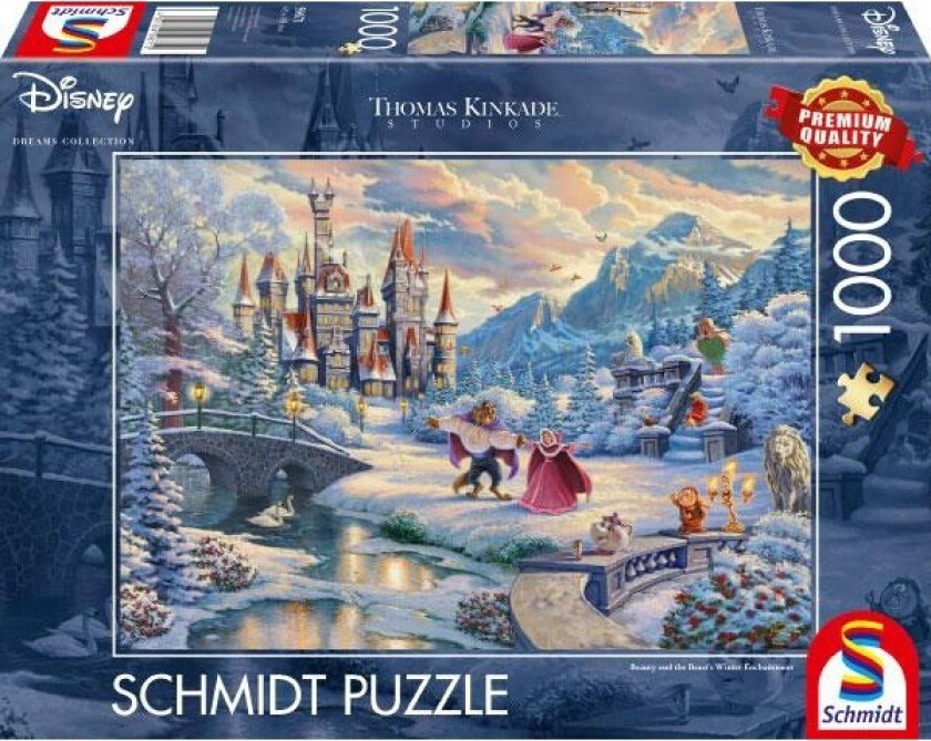 Disney Dreams Collection - Beauty and the Beast's Winter Enchantment by Thomas Kinkade 1000 Piece Sc
