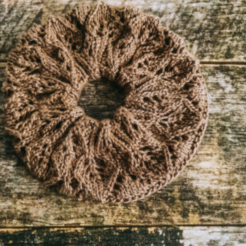 Scrunchie 1 av Rito Krea - Scrunchie Strikkeoppskrift 15cm - Infinity hearts Orchid