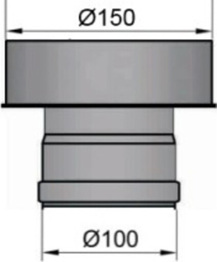 Røykrør 100 mm til 150 mm