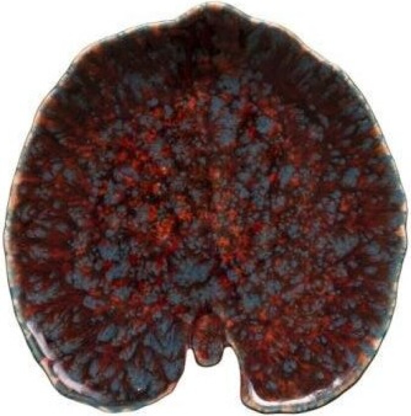 Plate water lily pad Riviera 18 x 17 cm Garnet red/black speckled