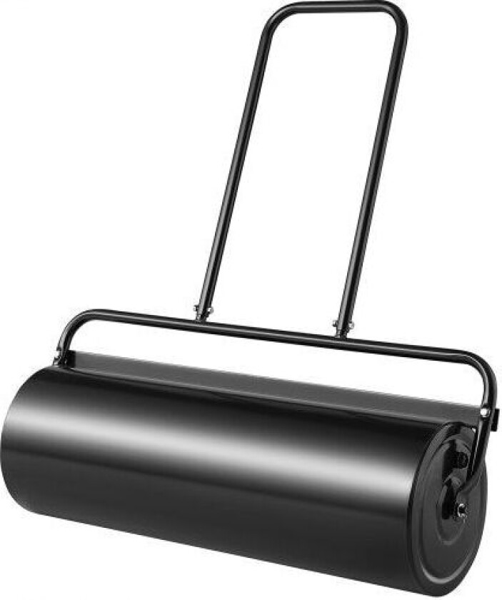 Plenrulle, 17 gallon sand-/vannfylt gårdsvals, ståltorvrulle med plugg og U-formet ergonomisk håndtak for praktisk skyv og drag, for plen, hage, gård
