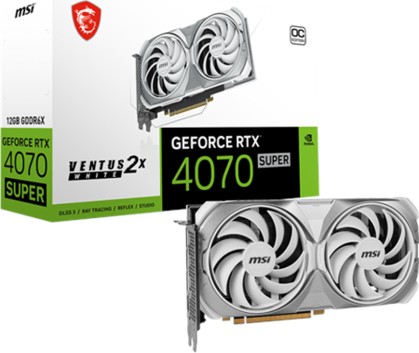 GeForce RTX 4070 SUPER VENTUS 2X OC WHITE - 12GB GDDR6X RAM - Grafikkort