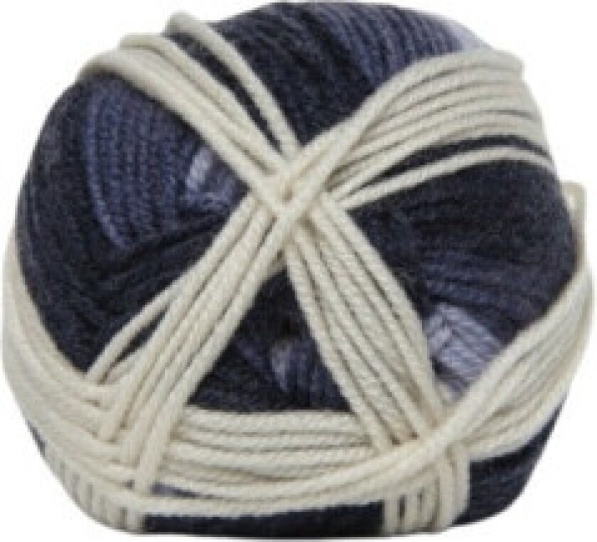Extrafine Merino 120 Garn 4109 Blå/Naturell Trykk