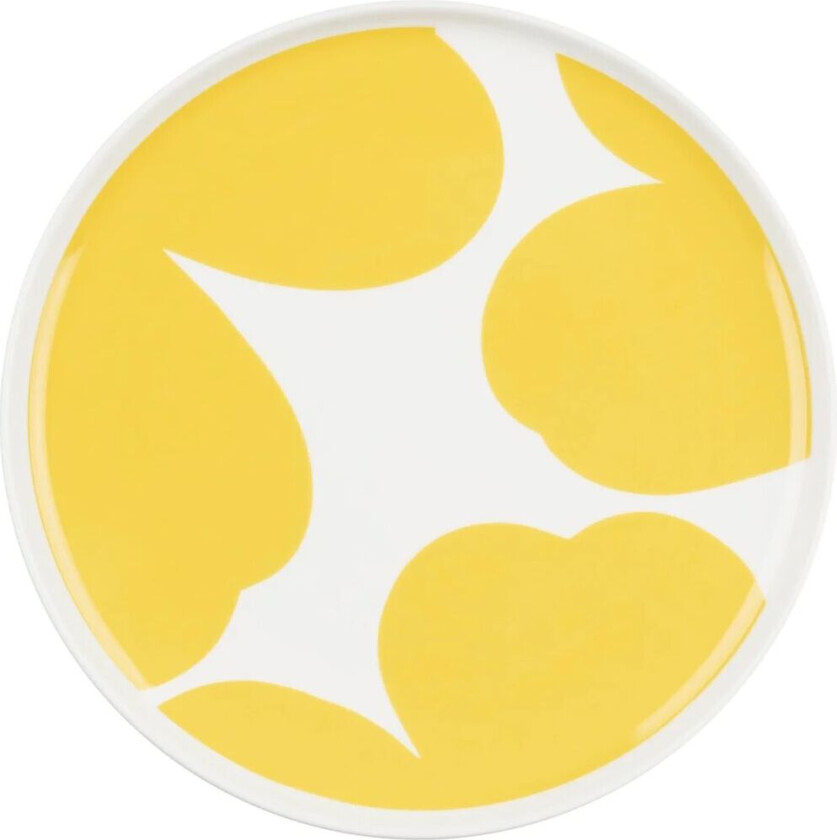 Iso Unikko asjett Ø20 cm White-spring yellow