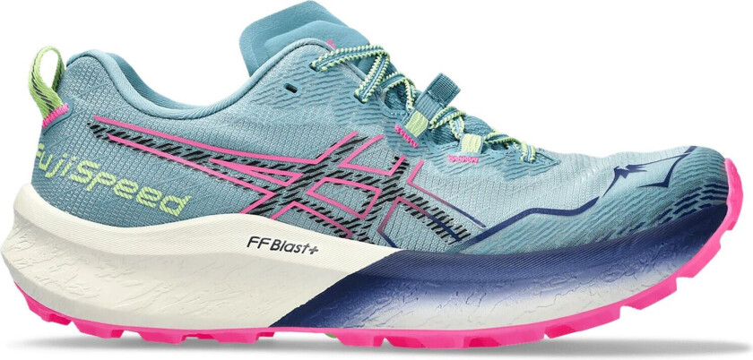 Asics Fuji Speed 2, løpesko, dame Gris Blue/black