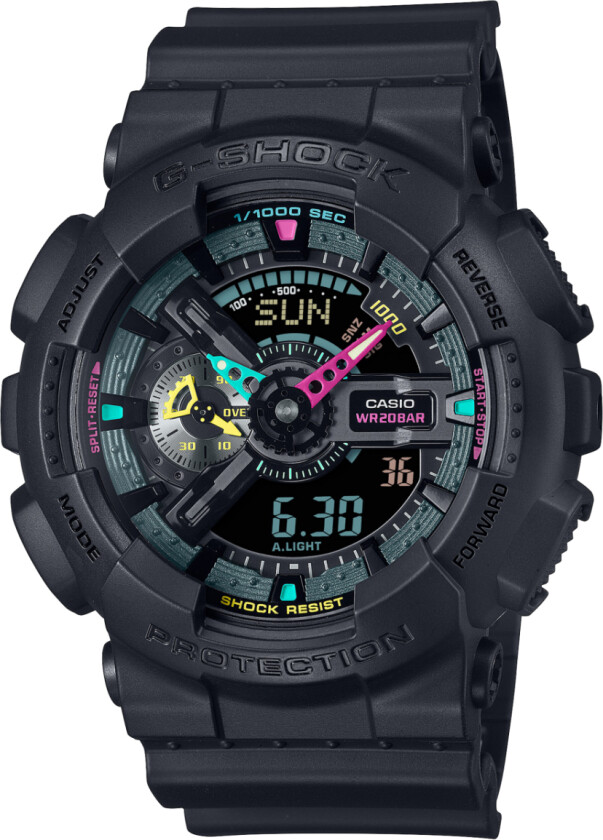 G-Shock GA-110MF-1AER - Anadigi - Sort - Herreklokker - Resin - Mineral