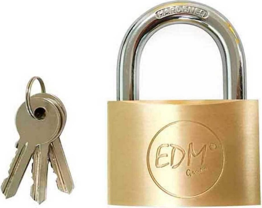 Hengelås med nøkkel EDM Arc Messing (40 x 23 mm)