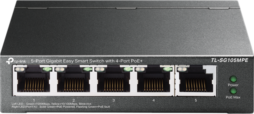 TL-SG105MPE 5-Port Gigabit Easy Smart Switch with 4-Port PoE+
