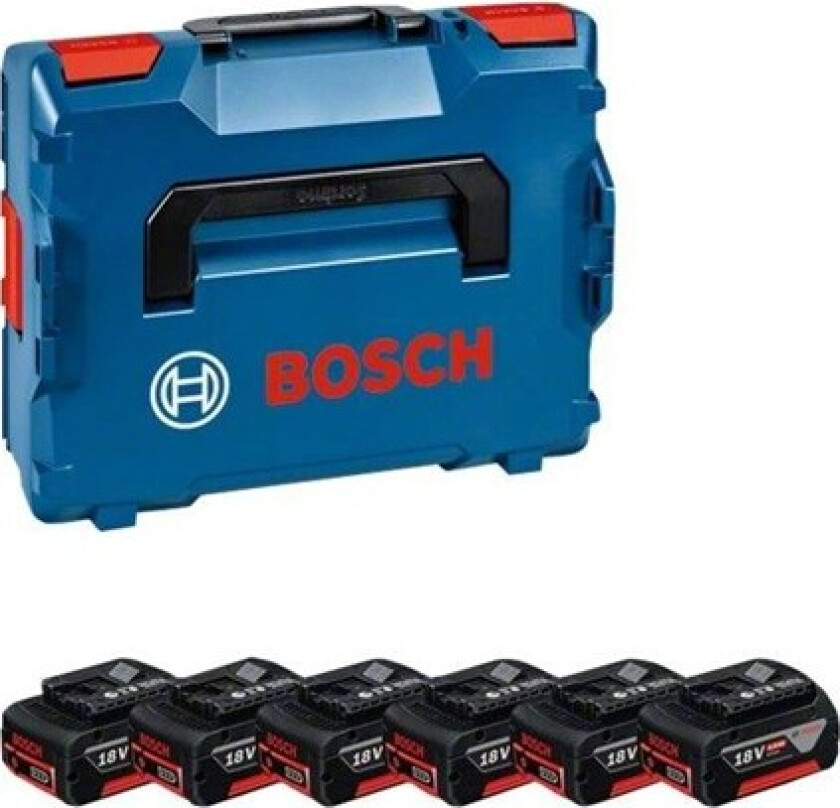 Bosch batteripakke 18 V med 6x4,0 Ah, L-Boxx