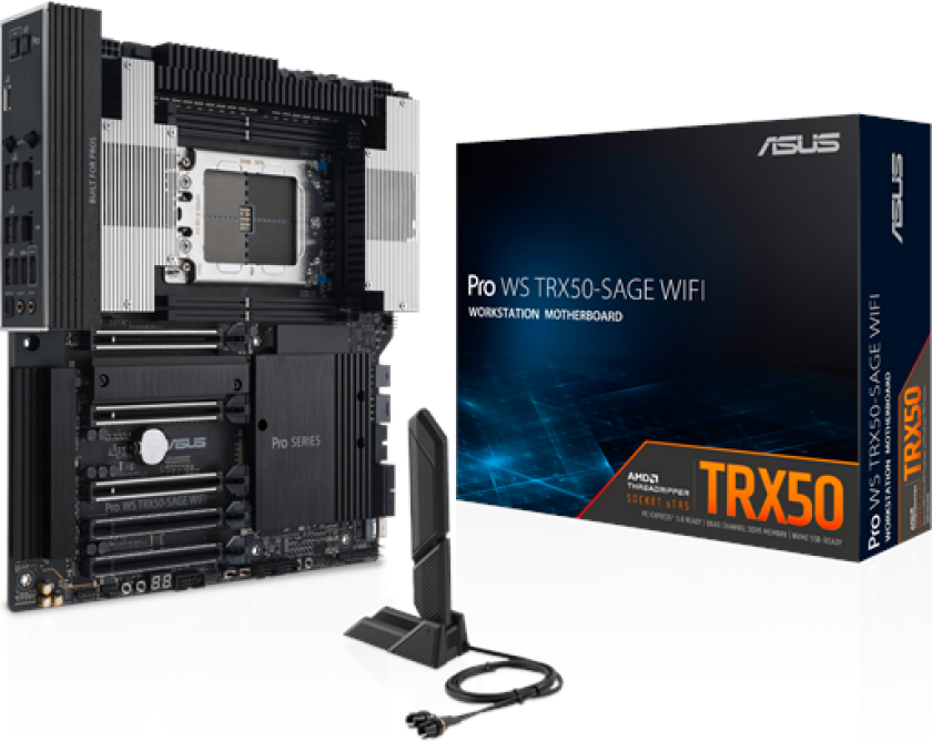 PRO WS TRX50-SAGE WIFI Hovedkort - AMD TRX50 - AMD sTR5 socket - DDR5 RAM - SSI (Server)