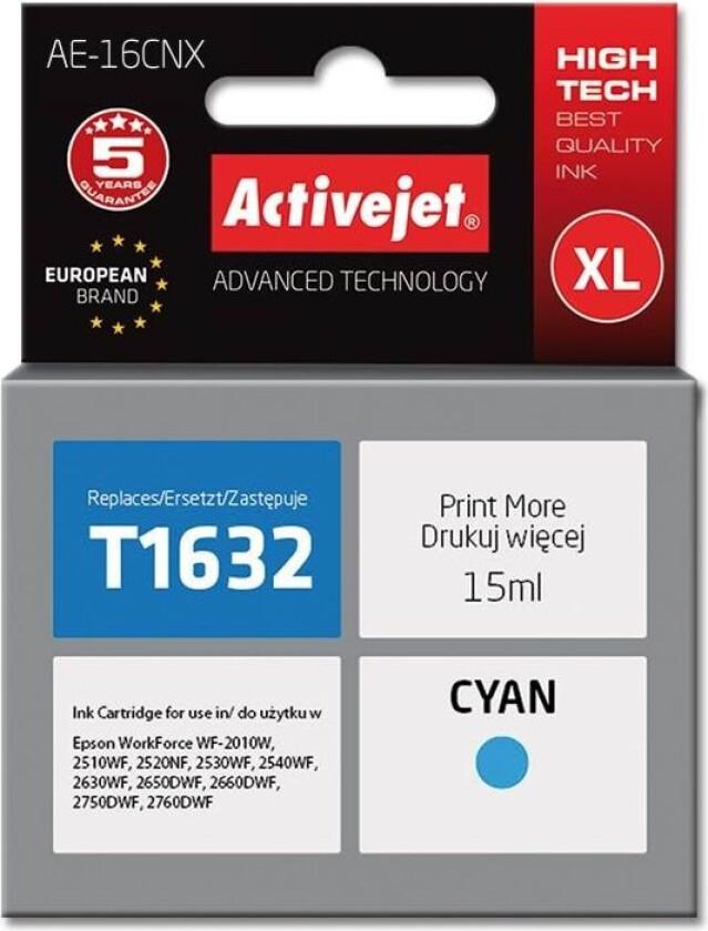 Supreme AE-16CNX - cyan - ink cartridge (alternative for: Epson T1632 Epson 16XL C) - Blekkpatron Blå