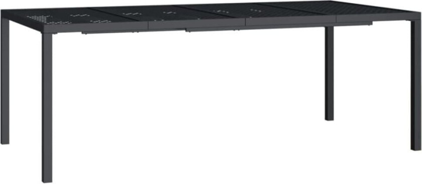 Hagebord antrasitt 200x100x72 cm stål