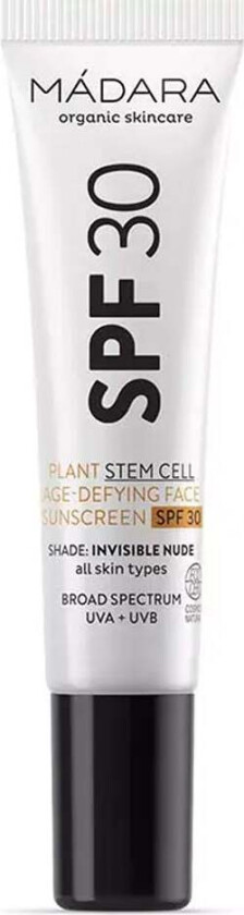 MÀDARA Plant Stem Cell Age-defying Face Sunscreen SPF 30, 40 ml MÀDARA Solbeskyttelse til ansikt