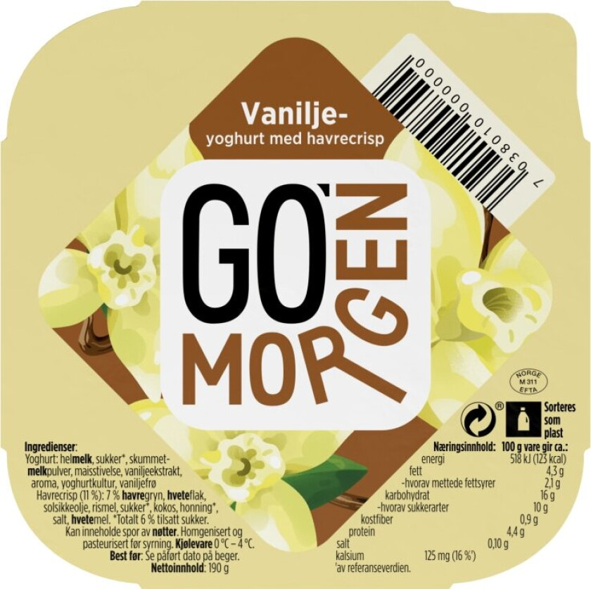 Tine Go' Morgen Vanilje 190g