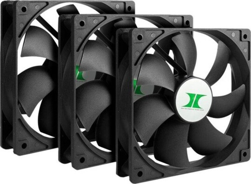 Lüfter 120*120*25 IPC Fan Set 3xLüfter - Kabinettvifte - 120mm - Svart