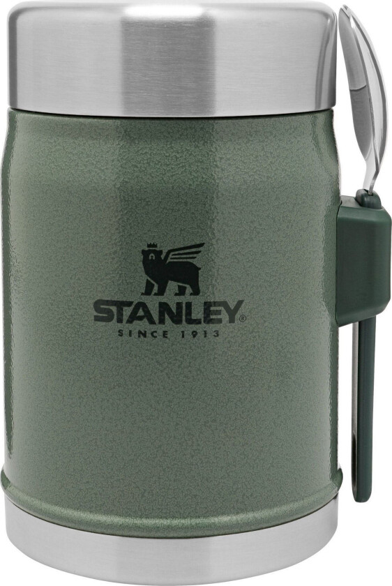 Stanley Classic Mattermos Med Skje - 0.4 Liter Hammertone Green 0.4L