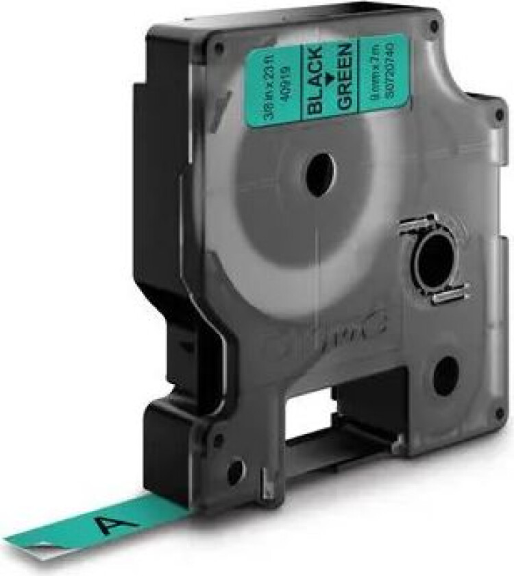 Dymo Tape D1 9mm Svart/grønn