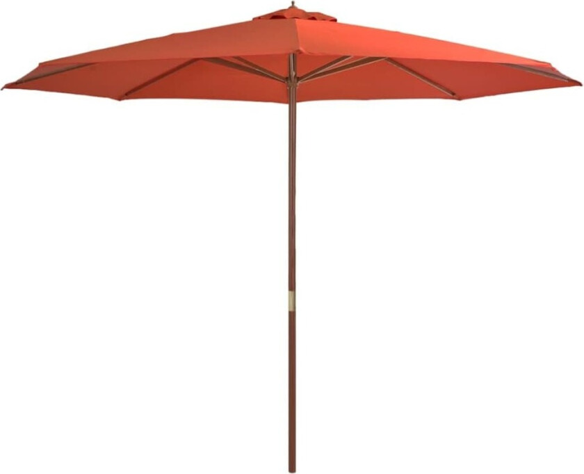 Parasoll med trestang 350 cm terrakotta