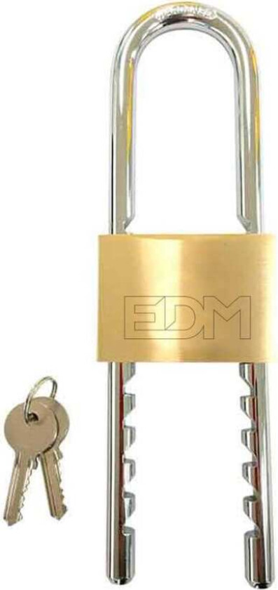 Hengelås med nøkkel EDM Justerbar Messingbue (6-16 cm)