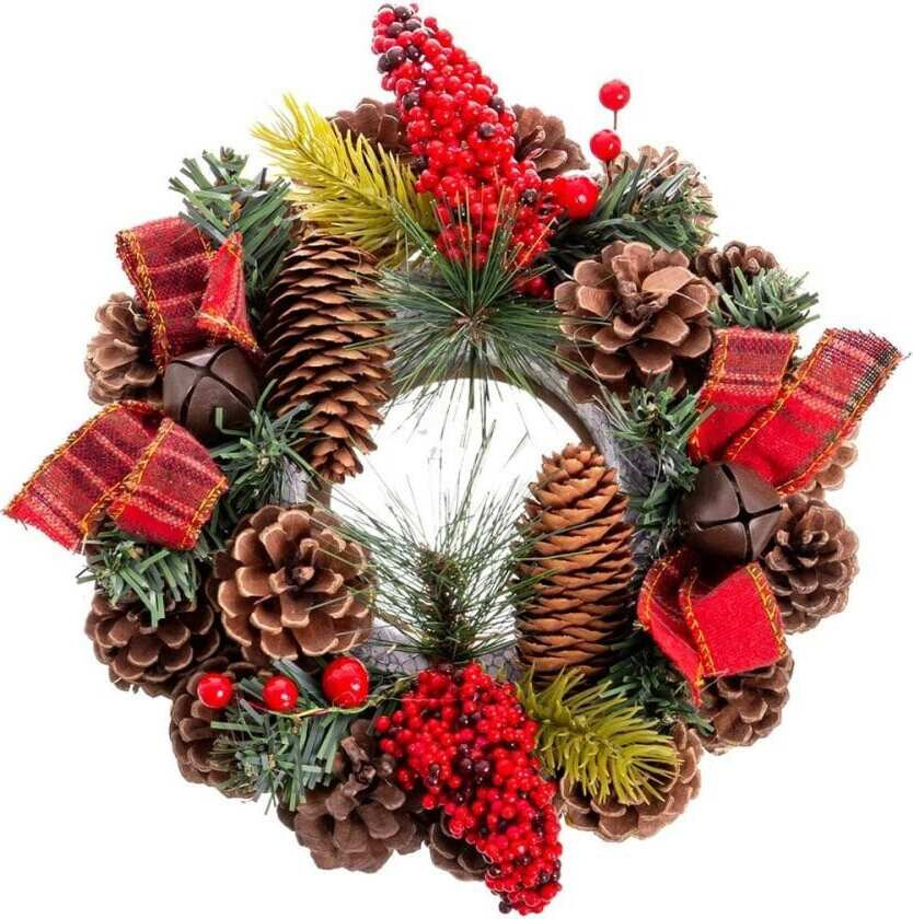 Julekrans Rød Flerfarget PVC Ananas 22 x 22 x 10 cm