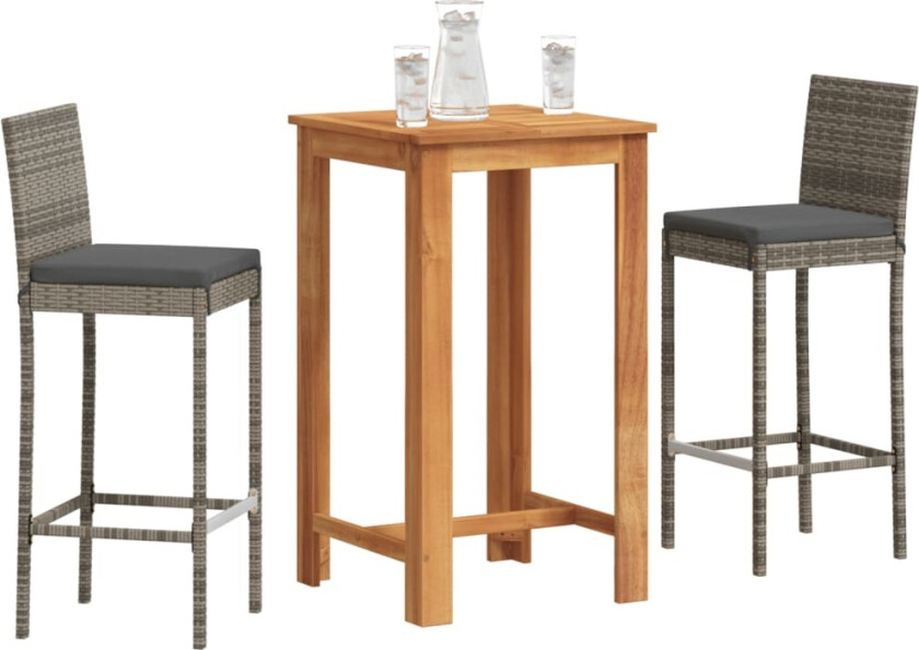 Hagebarsett 3 deler grå heltre akasie og polyrotting