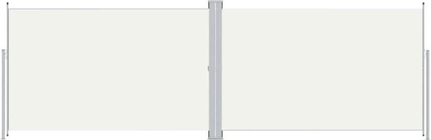 Uttrekkbar sidemarkise 200x600 cm kremhvit